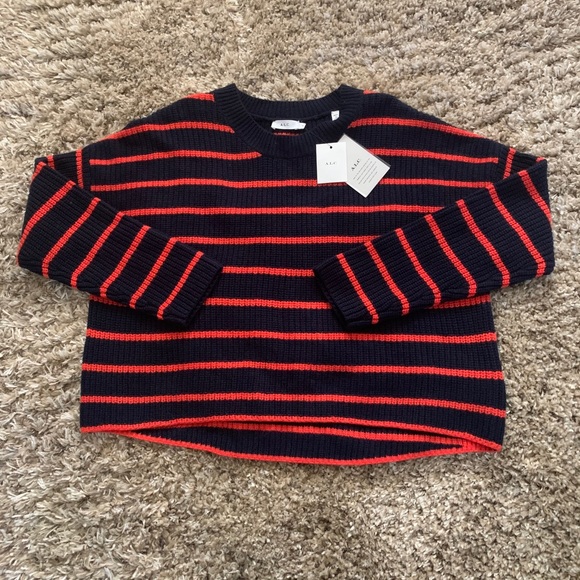 A.L.C. Navy Orange Striped Portland Sweater - Picture 2 of 5